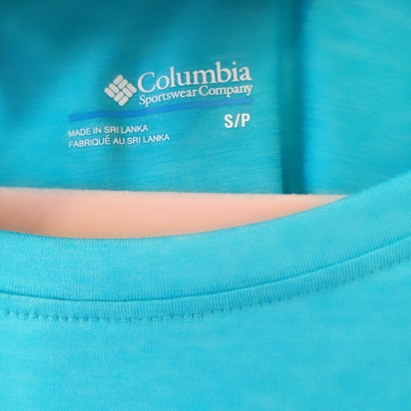EUC Columbia Split Back Teal Blue Long Sleeve Shirt Small - Picture 3 of 6